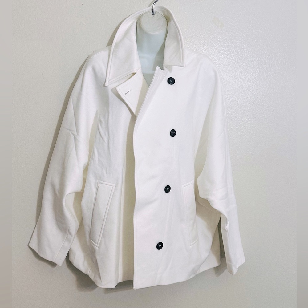 Stylish White Double-Breasted Coat